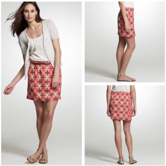 J Crew Wednesday Tie Dye Mini Skirt Ikat Print Pull On Silk Linen 2 XS - Picture 1 of 9